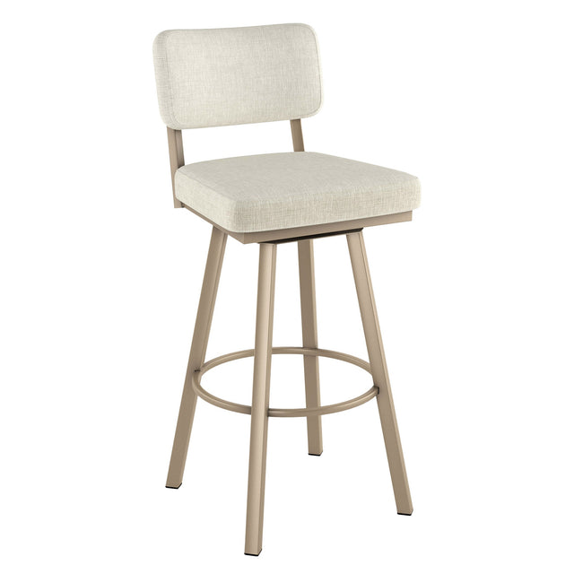 Amisco Alek Swivel Counter Stool, Beige and Gold B8