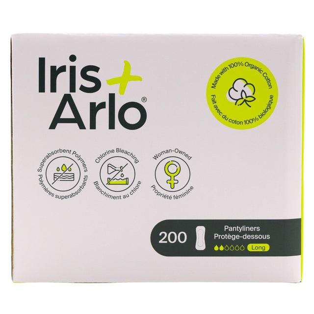 Iris + Arlo Organic Cotton Long Pantyliners, 200-count Q7