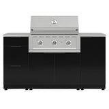 NewAge Products Outdoor Grill Island Aluminum 6-piece Black Cabinet Set - Liquid Propane Performance Grill