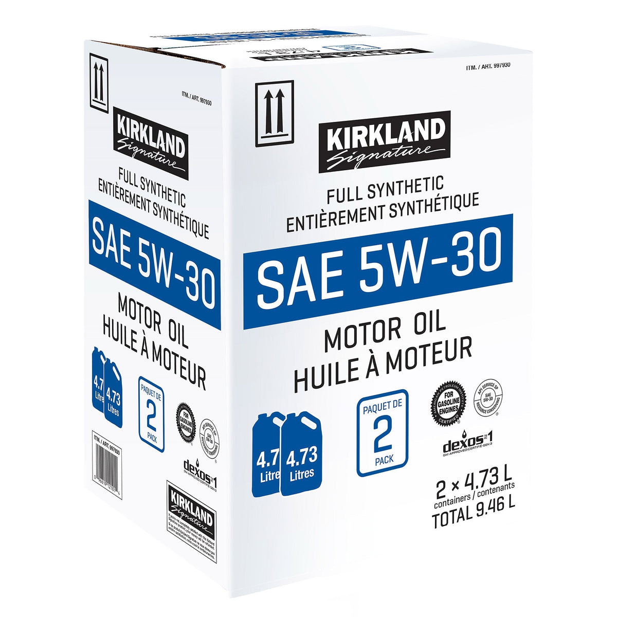 Kirkland Signature 5W30 Full Synthetic Motor Oil, 2-pack