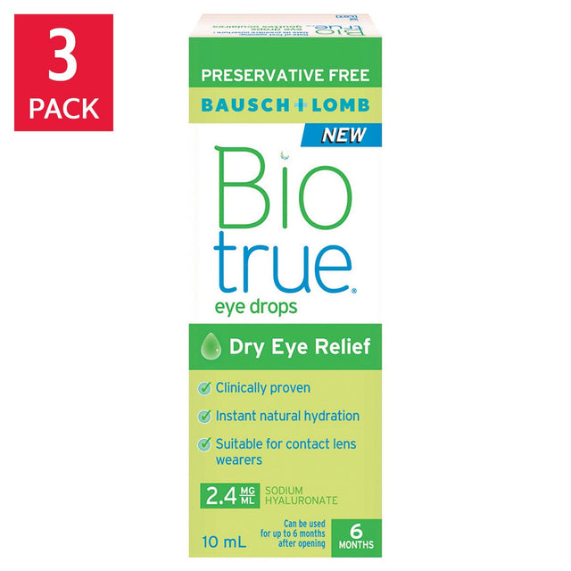 Biotrue Eye Drops Preservative-Free Multi-Dose, 3 x 10 mL V2