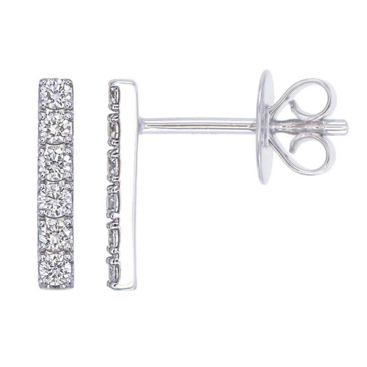 Round Brilliant Diamond Bar Earrings (0.22 ctw)