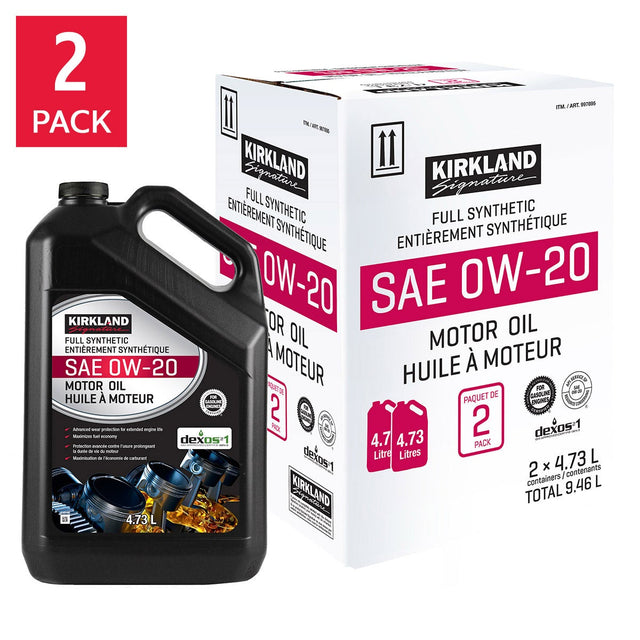 Kirkland Signature 0W20 Full Synthetic Motor Oil, 2-pack I9