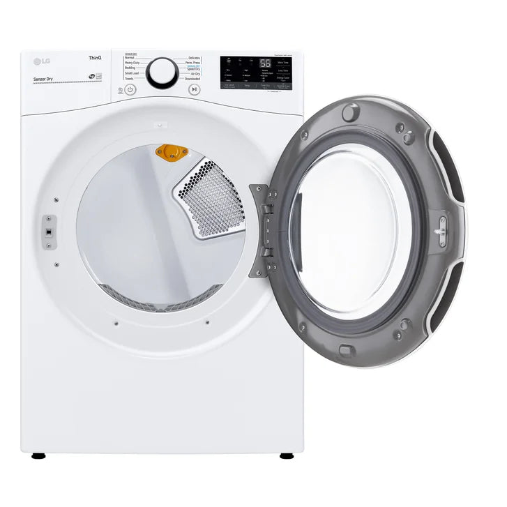 LG 7.4 cu. ft. White Electric Dryer with Built-In AI with ThinQ Technology and Wi-Fi Enabled