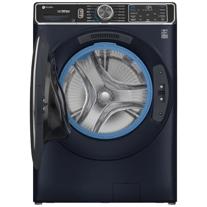 GE Profile 6.1 cu ft. Blue Front Load Washer with Smart Dispense Technology