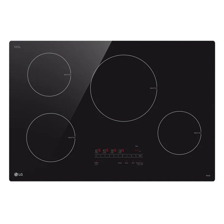 LG 30 in. Black Induction 4 Element Cooktop with SmoothTouch Glass Controls