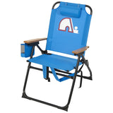 NHL 4-Position Folding Chair With Wood Arms