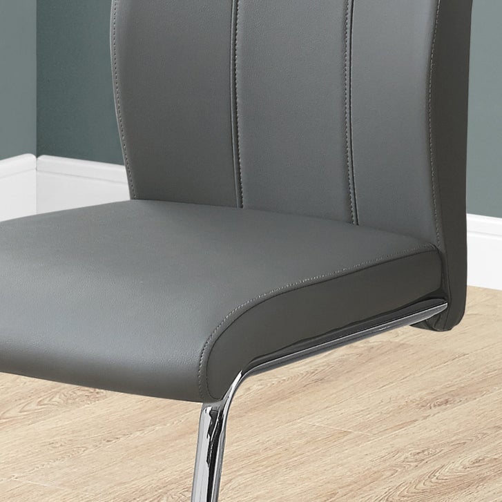 Geri Contemporary Dining Chair, 2-pack with Chrome Frame