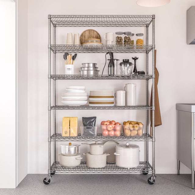 Seville Classics 6 Tier NSF Steel Wire Shelving Rack Q6