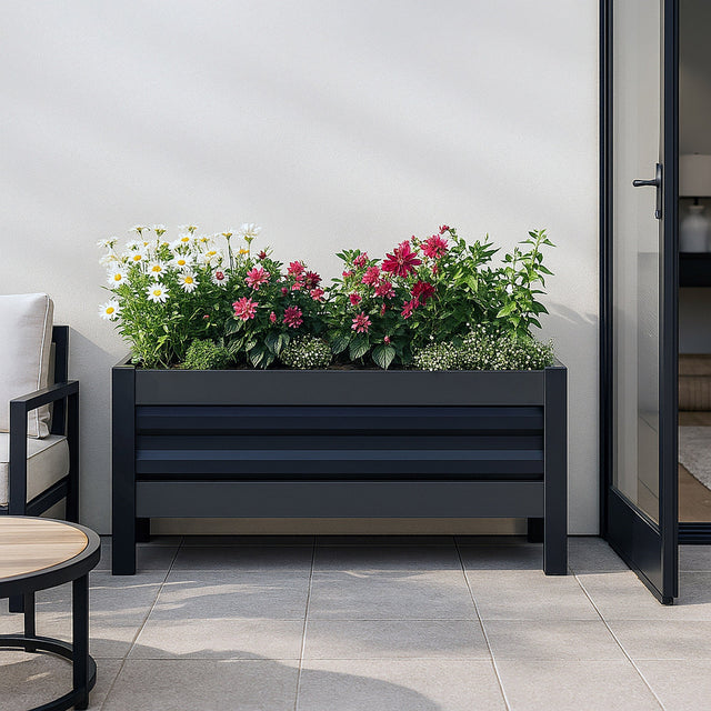 Grapevine Millhouse 37in Planter, Black V3