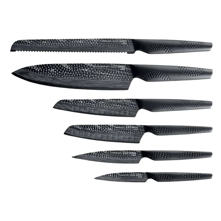 Cuisinepro iD3 Black Samurai Sakai Knife Block Set, 7-piece