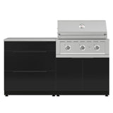 NewAge Products 4-piece Outdoor Kitchen Aluminum Set Black - Propane Gas