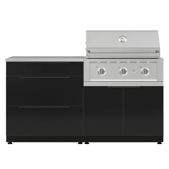 NewAge Products 4-piece Outdoor Kitchen Aluminum Set Black - Propane Gas L6