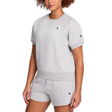 Champion Women's Short Sleeve Logo Fleece Sweater