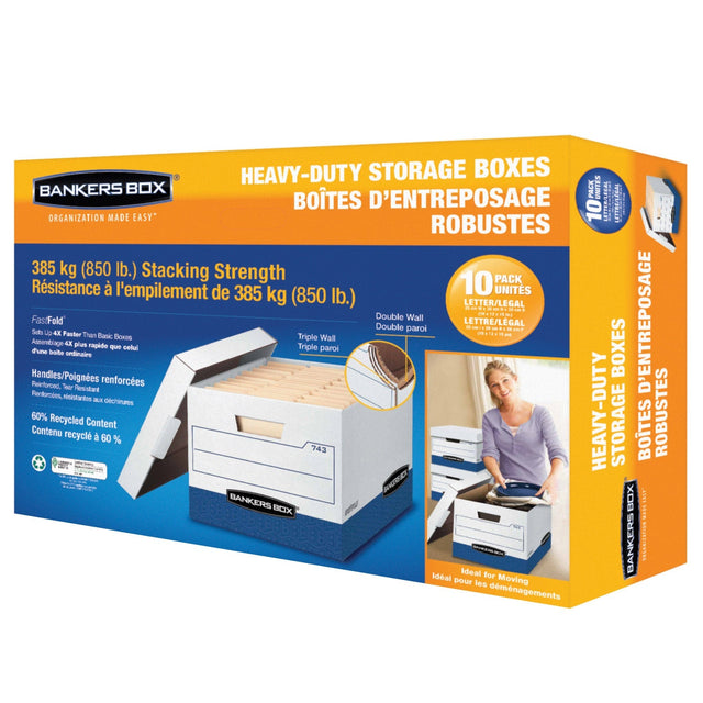 Fellowes Bankers Box 10-pack Heavy-duty Letter/Legal Records Storage Boxes Q4