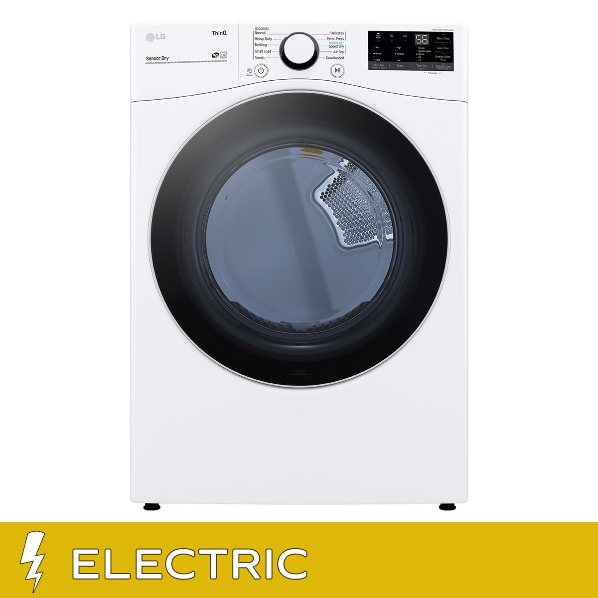 LG 7.4 cu. ft. White Electric Dryer with Built-In AI with ThinQ Technology and Wi-Fi Enabled