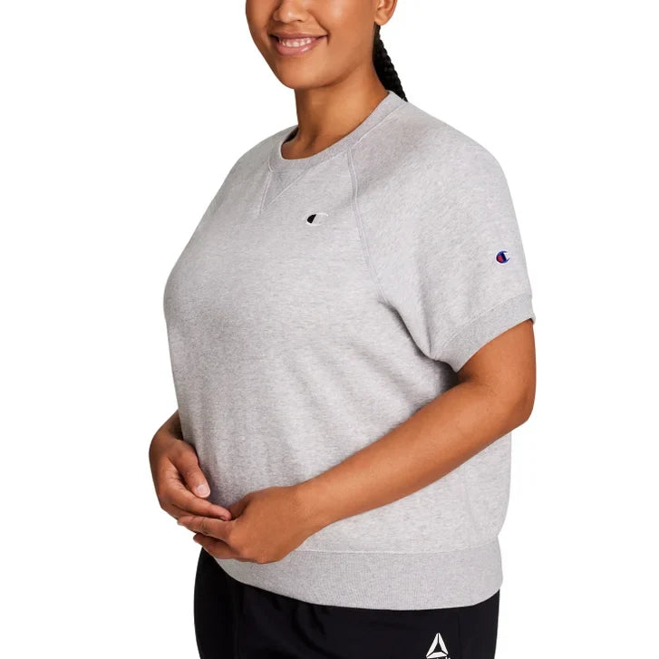 Champion Women's Short Sleeve Logo Fleece Sweater