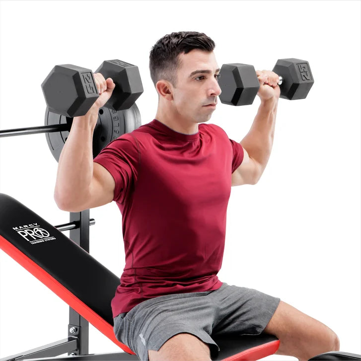 Marcy Pro Standard Bench with 45.4 kg (100 lb.) Weight Set