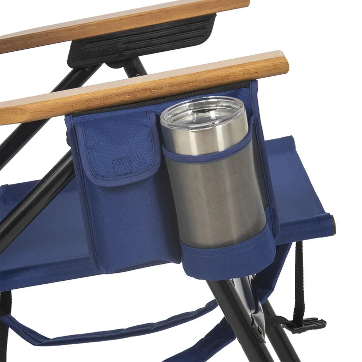 NHL 4-Position Folding Chair With Wood Arms