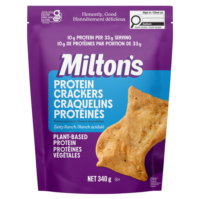 Milton's Protein Zesty Ranch Crackers, 340 g J3