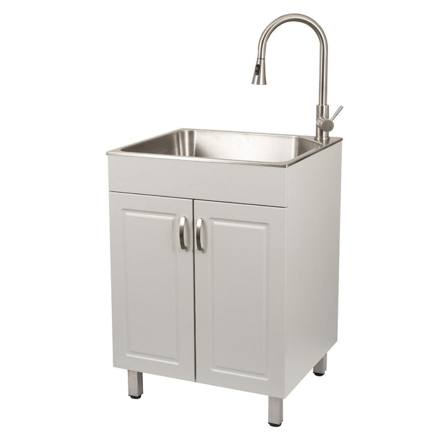 Transform 24.1 in. All-in-one RTA Laundry Cabinet with Stainless Steel Sink and Faucet Z5