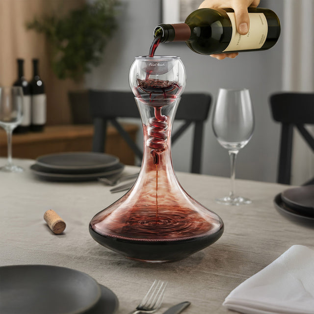 Final Touch Twister Glass Wine Aerator and 750 ml (25.4 oz) Decanter Set N5