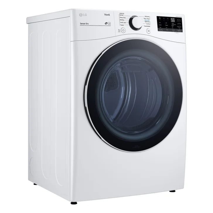 LG 7.4 cu. ft. White Electric Dryer with Built-In AI with ThinQ Technology and Wi-Fi Enabled