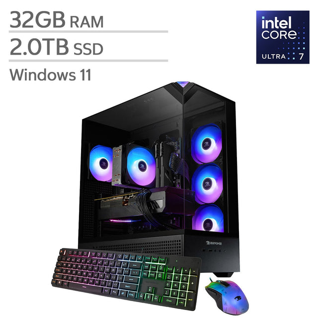 iBUYPOWER Element Gaming Desktop, Intel Core Ultra 7 265F - 32GB RAM, 2TB SSD, 8GB NVIDIA GeForce RTX 5060 Ti W1