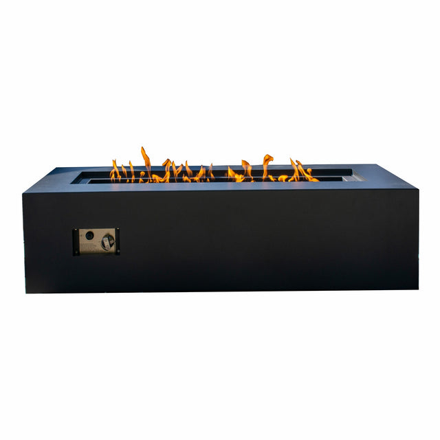 Paramount Concrete Look Aluminum Fire Table, Low Rectangular W5