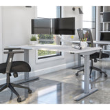 Bestar Upstand 76.2 cm x 152.4 cm (30 in. x 60 in.) Height Adjustable Desk with Dual Monitor Arm