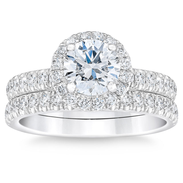 1.90 ctw Round Brilliant Cut, Clarity VS1, Colour E, Diamond Wedding Set D1